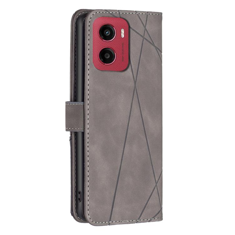 Knížkové pouzdro Rhombus šedé – Motorola Moto G05 / E15 | Levné Kryty | Levné Kryty | Levné Kryty
