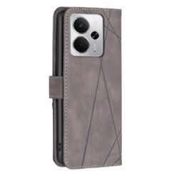 Alternative view of Knížkové pouzdro Rhombus šedé – Realme 14 5G