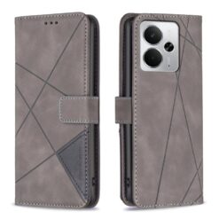 Knížkové pouzdro Rhombus šedé – Realme 14 5G | Levné Kryty | Levné Kryty | Levné Kryty