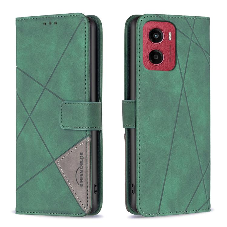 Knížkové pouzdro Rhombus zelené – Motorola Moto G05 / E15 | Levné Kryty | Levné Kryty | Levné Kryty
