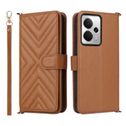 Peněženkové pouzdro Arrow card case hnědé – Realme 14T 5G | Levné Kryty | Levné Kryty | Levné Kryty