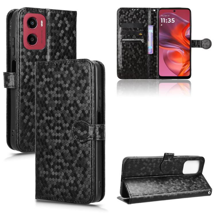Peněženkové pouzdro Honeycomb Dot Texture Case černé – Motorola Moto G05 / E15 | Levné Kryty | Levné Kryty | Levné Kryty