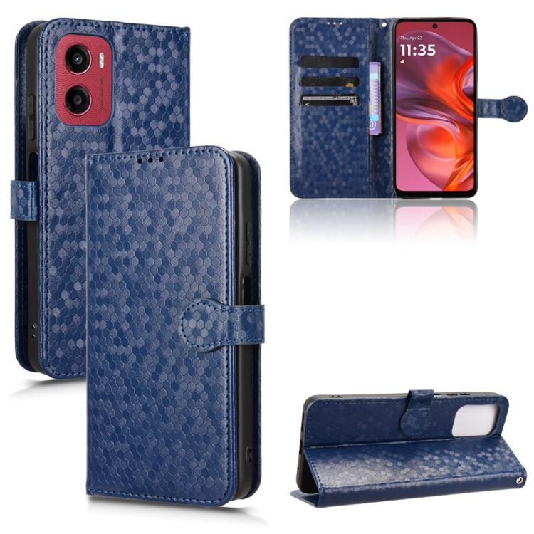 Peněženkové pouzdro Honeycomb Dot Texture Case modré – Motorola Moto G05 / E15 | Levné Kryty | Levné Kryty | Levné Kryty