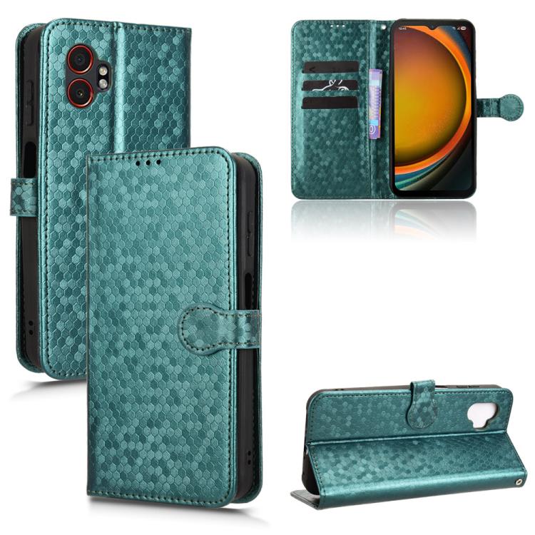 Peněženkové pouzdro Honeycomb Dot Texture Case zelené – Samsung Galaxy Xcover 7 Pro | Levné Kryty | Levné Kryty | Levné Kryty