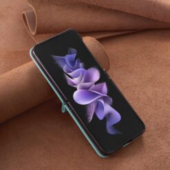 Pouzdro Embossing Pattern Motyl zelené – Samsung Galaxy Z Flip 5 | Levné Kryty | Levné Kryty | Levné Kryty