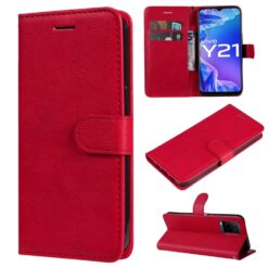 Peněženkové pouzdro Classic Leather case červené – Vivo Y21 / Y33s / Y21s | Levné Kryty | Levné Kryty | Levné Kryty