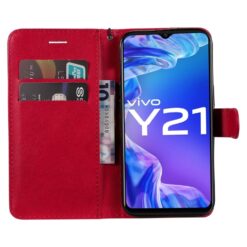 Peněženkové pouzdro Classic Leather case červené – Vivo Y21 / Y33s / Y21s | Levné Kryty | Levné Kryty | Levné Kryty