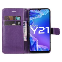 Peněženkové pouzdro Classic Leather case fialové – Vivo Y21 / Y33s / Y21s | Levné Kryty | Levné Kryty | Levné Kryty