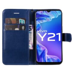 Peněženkové pouzdro Classic Leather case modré – Vivo Y21 / Y33s / Y21s | Levné Kryty | Levné Kryty | Levné Kryty