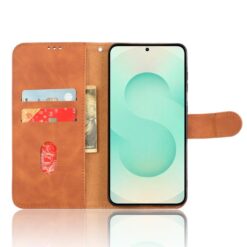 Peněženkové pouzdro Solid hnědé – Samsung Galaxy S25 Edge | Levné Kryty | Levné Kryty | Levné Kryty