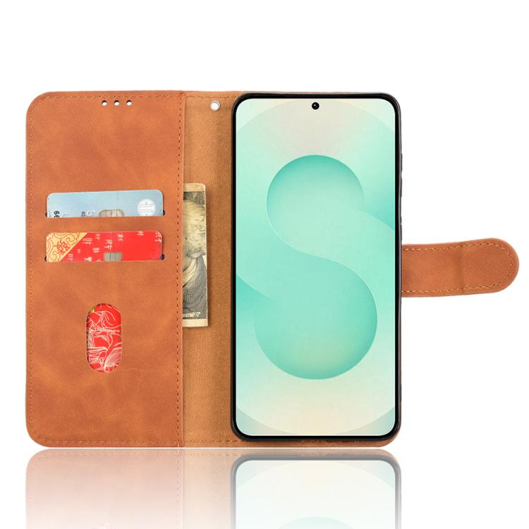 Peněženkové pouzdro Solid hnědé – Samsung Galaxy S25 Edge | Levné Kryty | Levné Kryty | Levné Kryty