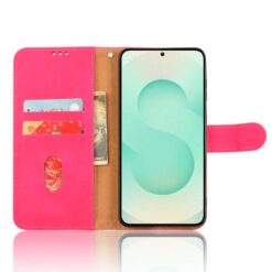 Peněženkové pouzdro Solid růžové – Samsung Galaxy S25 Edge | Levné Kryty | Levné Kryty | Levné Kryty