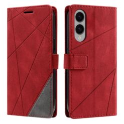 Knížkové pouzdro Rhombus červené – Samsung Galaxy S25 Edge | Levné Kryty | Levné Kryty | Levné Kryty
