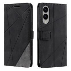 Knížkové pouzdro Rhombus černé – Samsung Galaxy S25 Edge | Levné Kryty | Levné Kryty | Levné Kryty