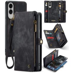 Multifunkční peněženkové pouzdro CaseMe Detachable černé – Samsung Galaxy S25 Edge