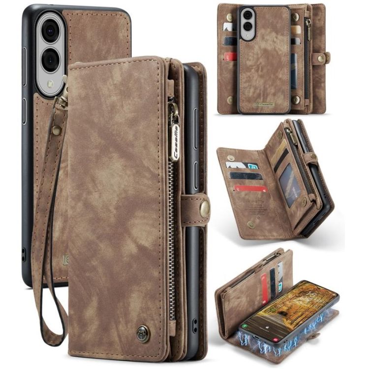Multifunkční peněženkové pouzdro CaseMe Detachable hnědé – Samsung Galaxy S25 Edge | Levné Kryty | Levné Kryty | Levné Kryty