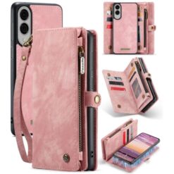 Multifunkční peněženkové pouzdro CaseMe Detachable růžové – Samsung Galaxy S25 Edge