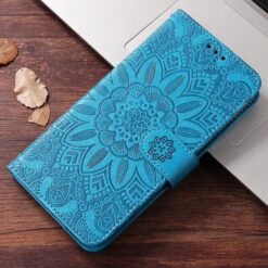 Alternative view of Peněženkové pouzdro Embossing Pattern Slunečnice modré – Samsung Galaxy S25 Edge