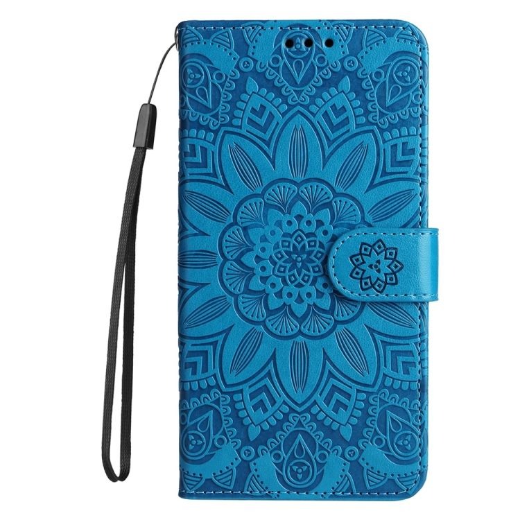 Peněženkové pouzdro Embossing Pattern Slunečnice modré – Samsung Galaxy S25 Edge | Levné Kryty | Levné Kryty | Levné Kryty