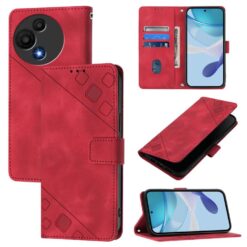 Peněženkové pouzdro Embossing Pattern Square červené – TCL 60 SE Nxtpaper | Levné Kryty | Levné Kryty | Levné Kryty