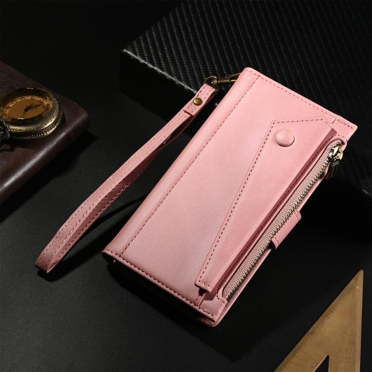 Peněženkové pouzdro Eseble Zip Wallet case růžové – Motorola Moto G56 5G | Levné Kryty | Levné Kryty | Levné Kryty