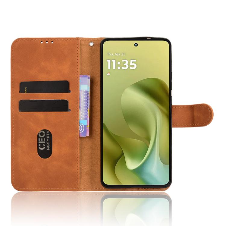 Peněženkové pouzdro Solid hnědé – Motorola Moto G86 5G | Levné Kryty | Levné Kryty | Levné Kryty