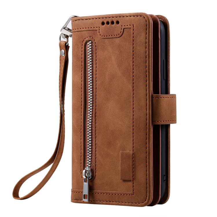 Multifunkční peněženkové pouzdro Nine-Card Case hnědé – Samsung Galaxy A17 5G | Levné Kryty | Levné Kryty | Levné Kryty