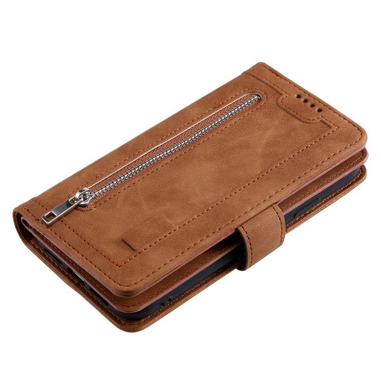 Multifunkční peněženkové pouzdro Nine-Card Case hnědé – Samsung Galaxy A17 5G | Levné Kryty | Levné Kryty | Levné Kryty