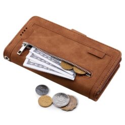 Multifunkční peněženkové pouzdro Nine-Card Case hnědé – Samsung Galaxy A17 5G | Levné Kryty | Levné Kryty | Levné Kryty