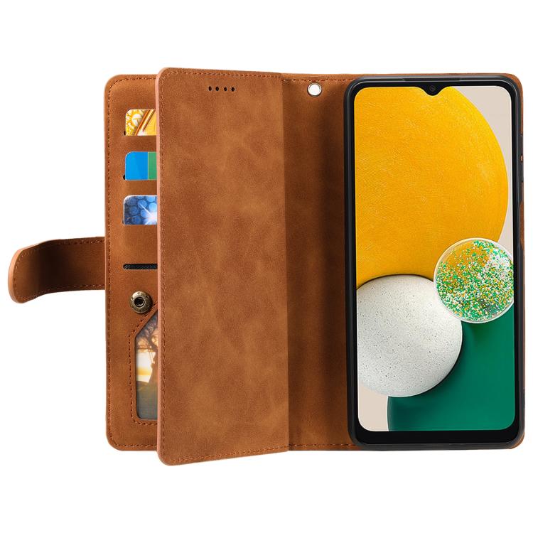 Multifunkční peněženkové pouzdro Nine-Card Case hnědé – Samsung Galaxy A17 5G | Levné Kryty | Levné Kryty | Levné Kryty