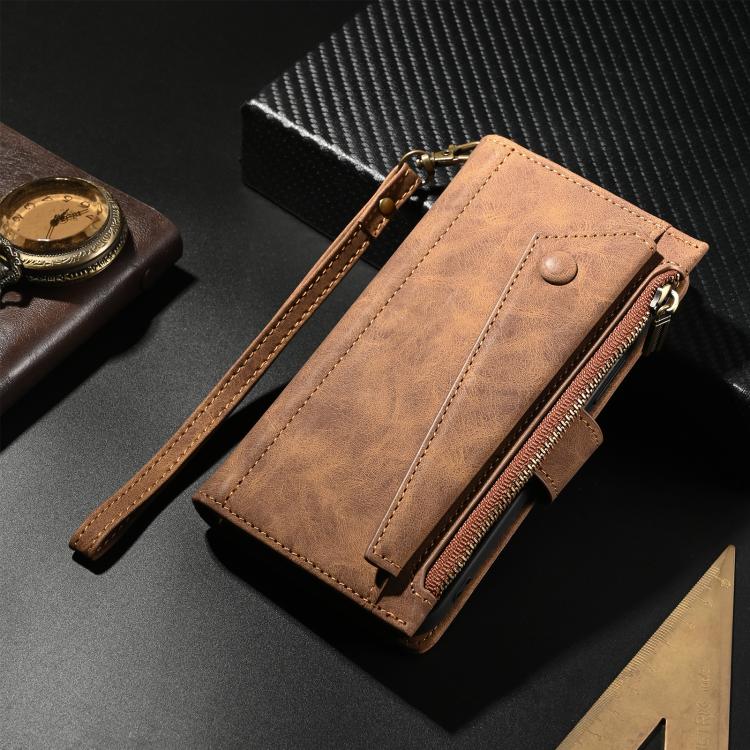 Peněženkové pouzdro Eseble Zip Wallet case hnědé – Samsung Galaxy A17 5G | Levné Kryty | Levné Kryty | Levné Kryty
