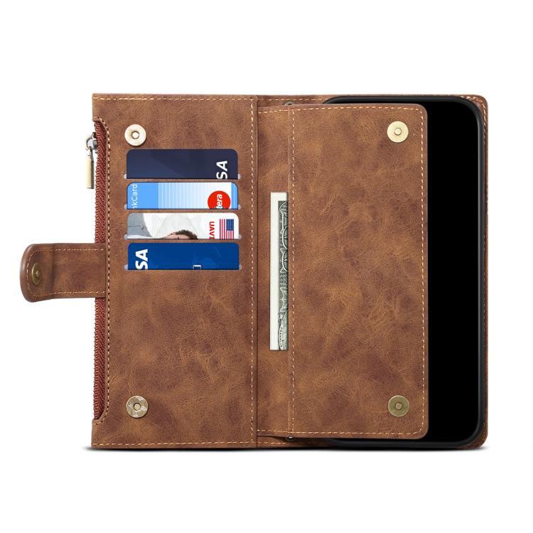 Peněženkové pouzdro Eseble Zip Wallet case hnědé – Samsung Galaxy A17 5G | Levné Kryty | Levné Kryty | Levné Kryty