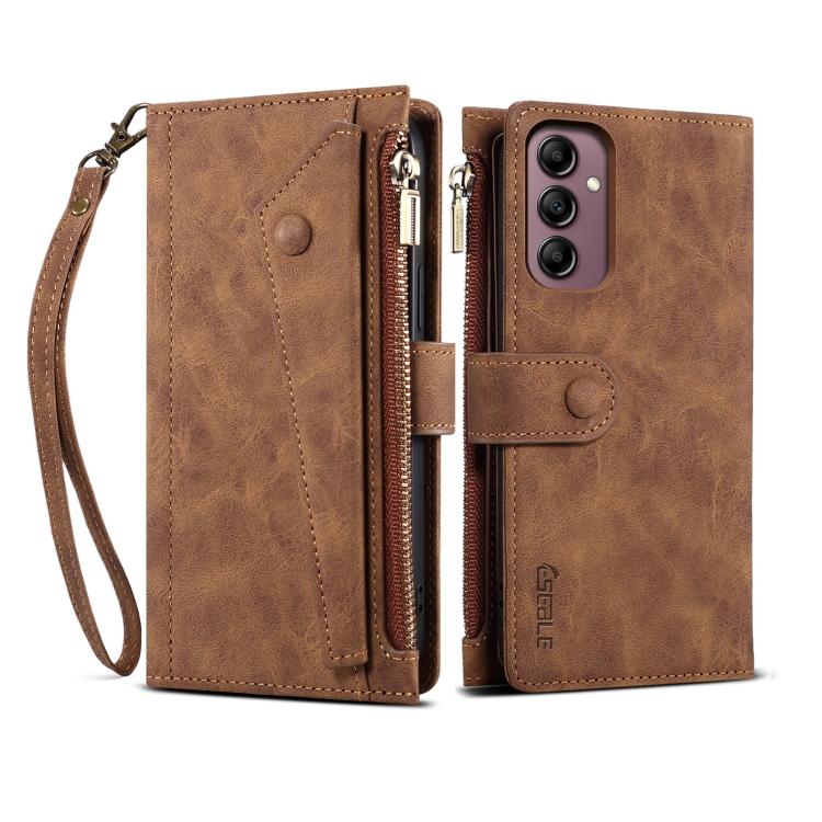 Peněženkové pouzdro Eseble Zip Wallet case hnědé – Samsung Galaxy A17 5G | Levné Kryty | Levné Kryty | Levné Kryty