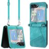 Peněženkové pouzdro Diamond Card case růžové – Samsung Galaxy Z Flip 7 | Levné Kryty | Levné Kryty | Levné Kryty
