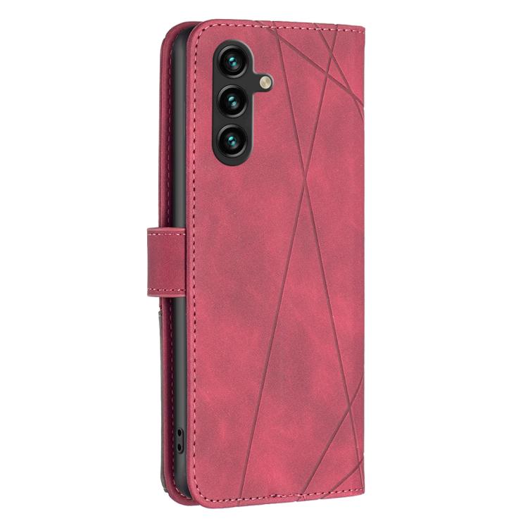 Knížkové pouzdro Rhombus červené – Samsung Galaxy S25 FE | Levné Kryty | Levné Kryty | Levné Kryty