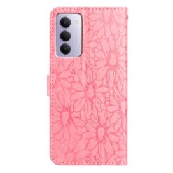 Peněženkové pouzdro Embossing Pattern Květy růžové – Xiaomi Redmi 15 4G/5G | Levné Kryty | Levné Kryty | Levné Kryty