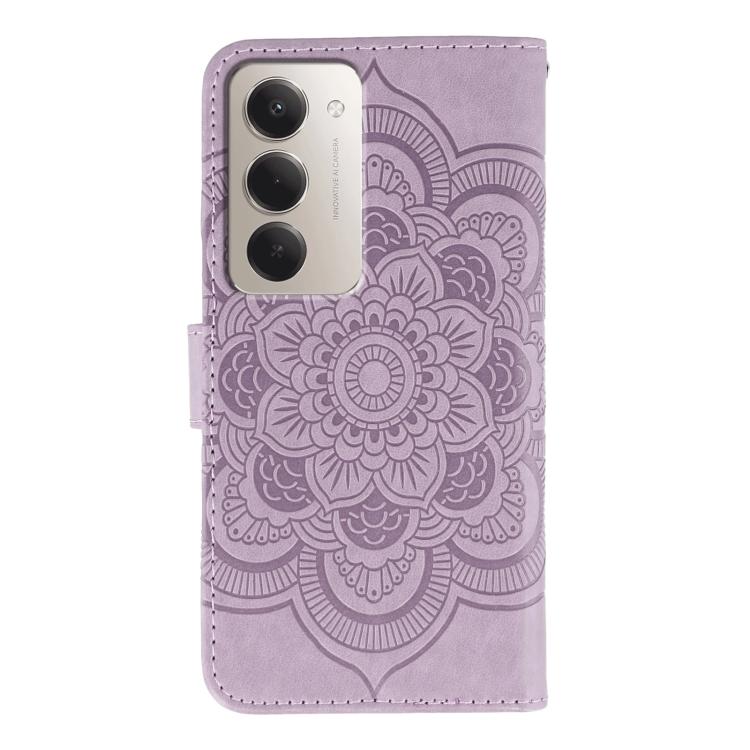 Peněženkové pouzdro Embossing Pattern Mandala fialové – Xiaomi Redmi 15 4G/5G | Levné Kryty | Levné Kryty | Levné Kryty