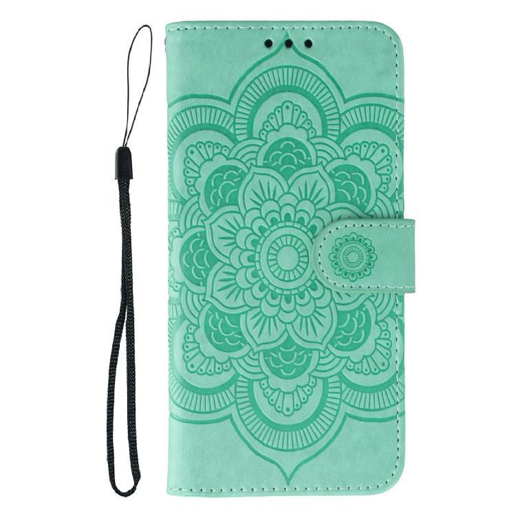 Peněženkové pouzdro Embossing Pattern Mandala zelené – Xiaomi Redmi 15 4G/5G | Levné Kryty | Levné Kryty | Levné Kryty
