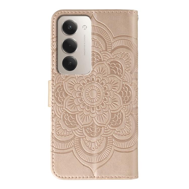 Peněženkové pouzdro Embossing Pattern Mandala zlaté – Xiaomi Redmi 15 4G/5G | Levné Kryty | Levné Kryty | Levné Kryty