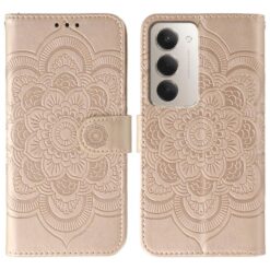 Peněženkové pouzdro Embossing Pattern Mandala zlaté – Xiaomi Redmi 15 4G/5G | Levné Kryty | Levné Kryty | Levné Kryty