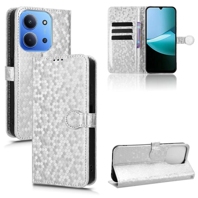 Peněženkové pouzdro Honeycomb Dot Texture Case stříbrné – Xiaomi Redmi 15C | Levné Kryty | Levné Kryty | Levné Kryty