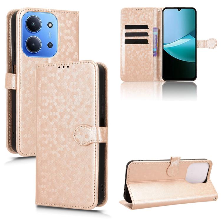 Peněženkové pouzdro Honeycomb Dot Texture Case zlaté – Xiaomi Redmi 15C | Levné Kryty | Levné Kryty | Levné Kryty
