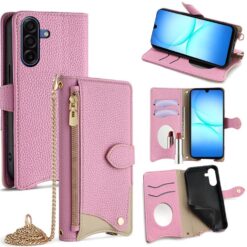 Peněženkové pouzdro Chain Wallet Case růžové – Samsung Galaxy A17 5G | Levné Kryty | Levné Kryty | Levné Kryty