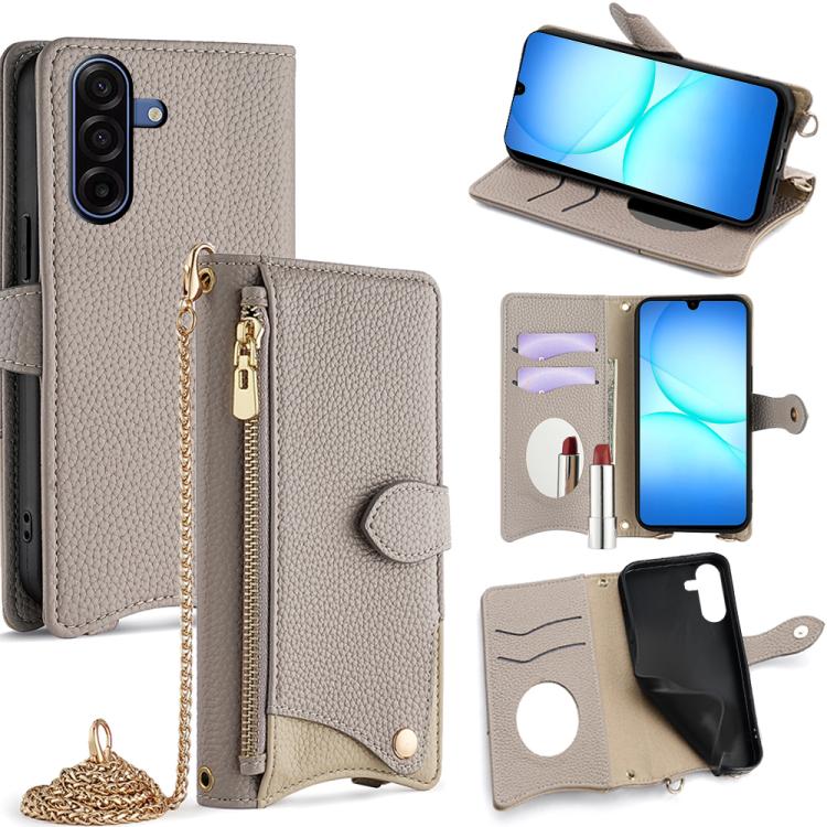 Peněženkové pouzdro Chain Wallet Case šedé – Samsung Galaxy A17 5G | Levné Kryty | Levné Kryty | Levné Kryty