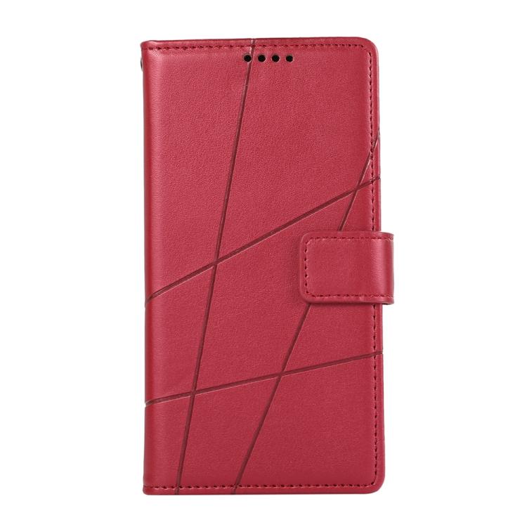 Peněženkové pouzdro Embossing Pattern Line červené – Samsung Galaxy S25 FE | Levné Kryty | Levné Kryty | Levné Kryty