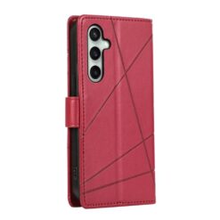 Peněženkové pouzdro Embossing Pattern Line červené – Samsung Galaxy S25 FE | Levné Kryty | Levné Kryty | Levné Kryty