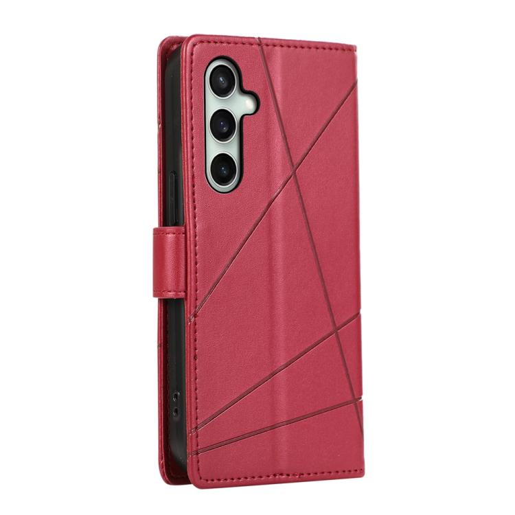 Peněženkové pouzdro Embossing Pattern Line červené – Samsung Galaxy S25 FE | Levné Kryty | Levné Kryty | Levné Kryty