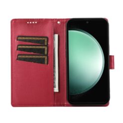 Peněženkové pouzdro Embossing Pattern Line červené – Samsung Galaxy S25 FE | Levné Kryty | Levné Kryty | Levné Kryty