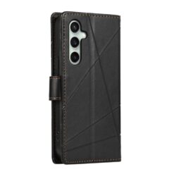 Peněženkové pouzdro Embossing Pattern Line černé – Samsung Galaxy S25 FE | Levné Kryty | Levné Kryty | Levné Kryty