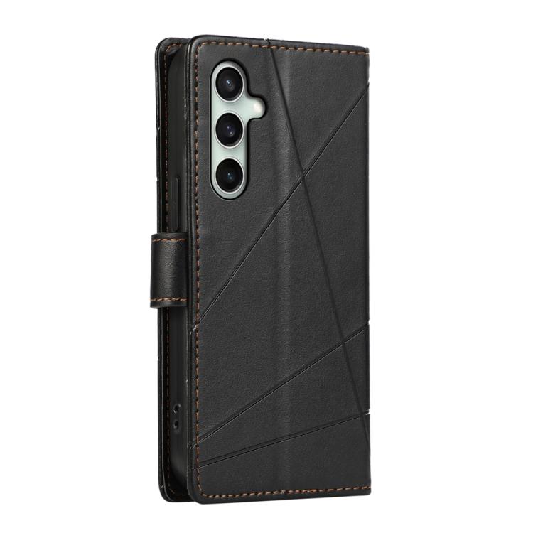 Peněženkové pouzdro Embossing Pattern Line černé – Samsung Galaxy S25 FE | Levné Kryty | Levné Kryty | Levné Kryty